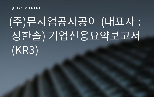 (주)뮤지엄공사공이 기업신용요약보고서 (KR3)