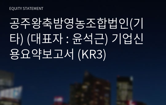 공주왕축밤 영농조합법인(기타) 기업신용요약보고서 (KR3)