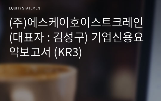 (주)에스케이호이스트크레인 기업신용요약보고서 (KR3)