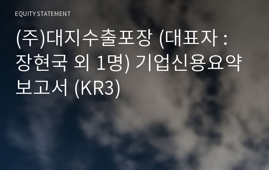 (주)대지수출포장 기업신용요약보고서 (KR3)