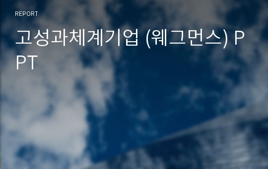 고성과체계기업 (웨그먼스) PPT