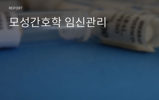 모성간호학 임신관리