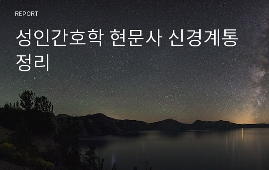 성인간호학 현문사 신경계통 정리