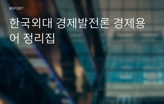 한국외대 경제발전론 경제용어 정리집