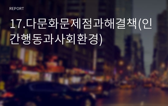 17.다문화문제점과해결책(인간행동과사회환경)