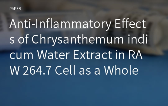 Anti-Inflammatory Effects of Chrysanthemum indicum Water Extract in RAW 264.7 Cell as a Whole Plant