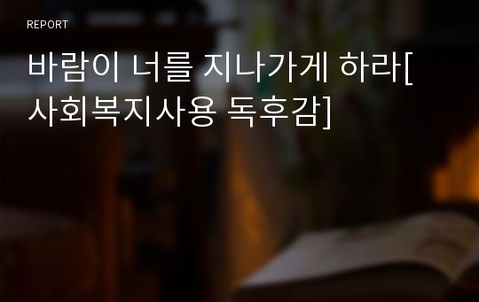 바람이 너를 지나가게 하라[사회복지사용 독후감]