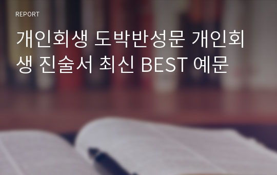 개인회생 도박반성문 개인회생 진술서 최신 BEST 예문