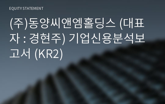 (주)동양씨앤엠홀딩스 기업신용분석보고서 (KR2)