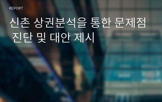 신촌 상권분석을 통한 문제점 진단 및 대안 제시