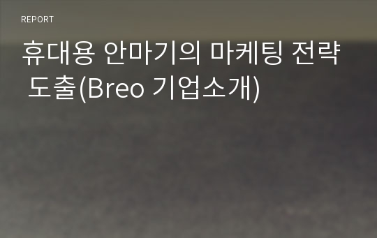 휴대용 안마기의 마케팅 전략 도출(Breo 기업소개)