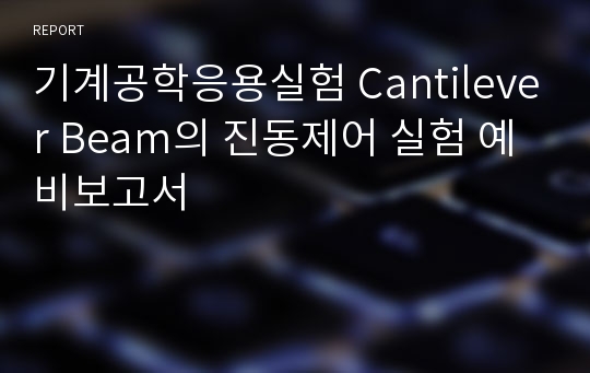 기계공학응용실험 Cantilever Beam의 진동제어 실험 예비보고서