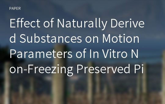 Effect of Naturally Derived Substances on Motion Parameters of In Vitro Non-Freezing Preserved Pig Sperm