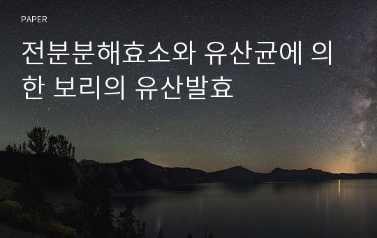 전분분해효소와 유산균에 의한 보리의 유산발효