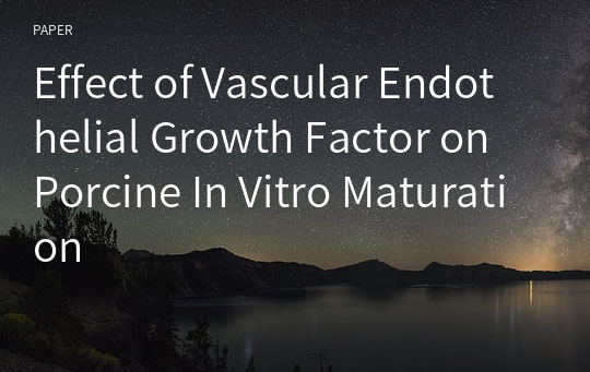 Effect of Vascular Endothelial Growth Factor on Porcine In Vitro Maturation