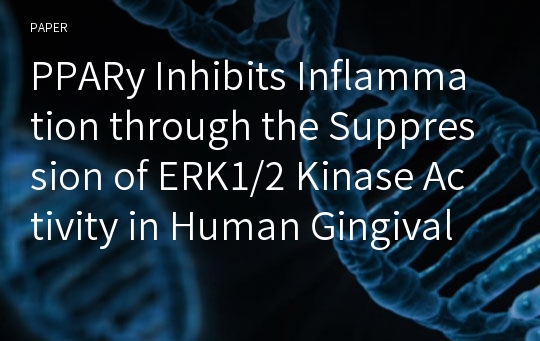 PPARy Inhibits Inflammation through the Suppression of ERK1/2 Kinase Activity in Human Gingival Fibroblasts