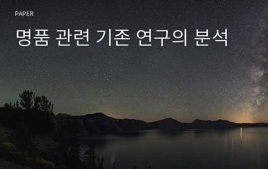 명품 관련 기존 연구의 분석