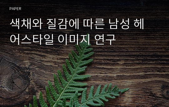 색채와 질감에 따른 남성 헤어스타일 이미지 연구