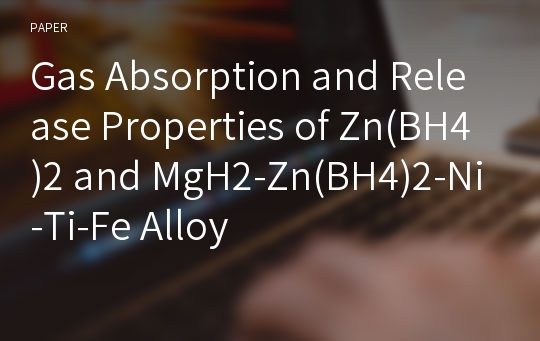 Gas Absorption and Release Properties of Zn(BH4)2 and MgH2-Zn(BH4)2-Ni-Ti-Fe Alloy