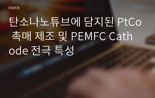 탄소나노튜브에 담지된 PtCo 촉매 제조 및 PEMFC Cathode 전극 특성