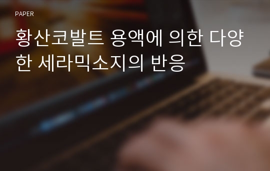 황산코발트 용액에 의한 다양한 세라믹소지의 반응