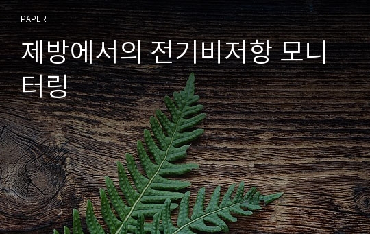 제방에서의 전기비저항 모니터링