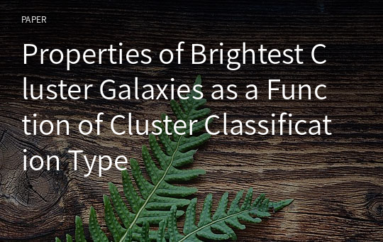 Properties of Brightest Cluster Galaxies as a Function of Cluster Classification Type