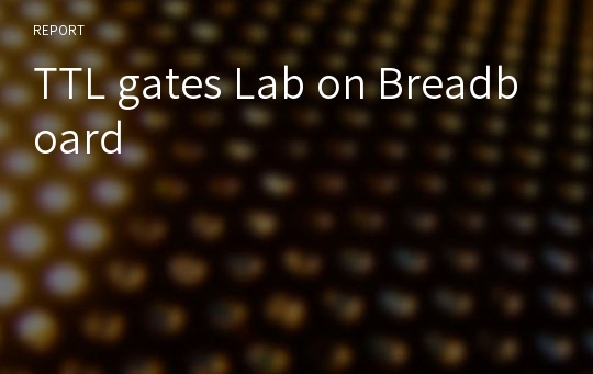 TTL gates Lab on Breadboard