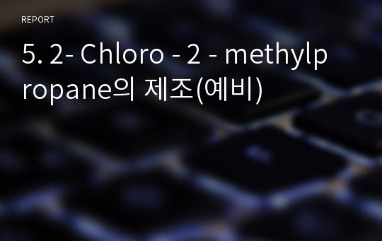 5. 2- Chloro - 2 - methylpropane의 제조(예비)