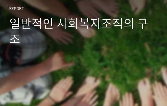 일반적인 사회복지조직의 구조