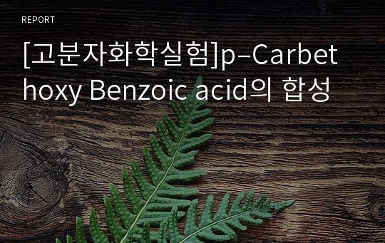 [고분자화학실험]p–Carbethoxy Benzoic acid의 합성