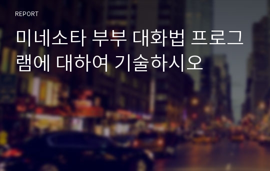 미네소타 부부 대화법 프로그램에 대하여 기술하시오