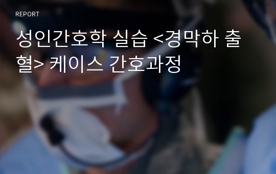 성인간호학 실습 &lt;경막하 출혈&gt; 케이스 간호과정