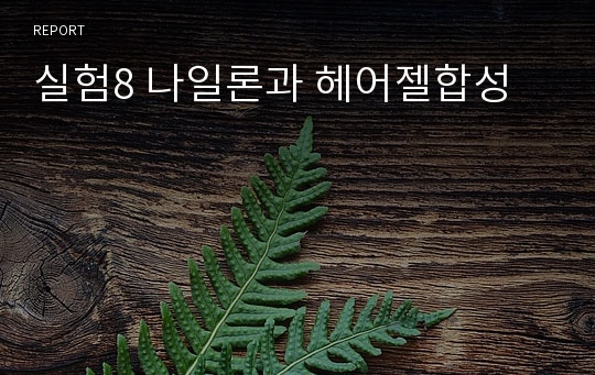 실험8 나일론과 헤어젤합성