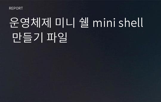 운영체제 미니 쉘 mini shell 만들기 파일