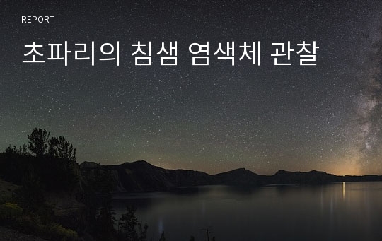 초파리의 침샘 염색체 관찰