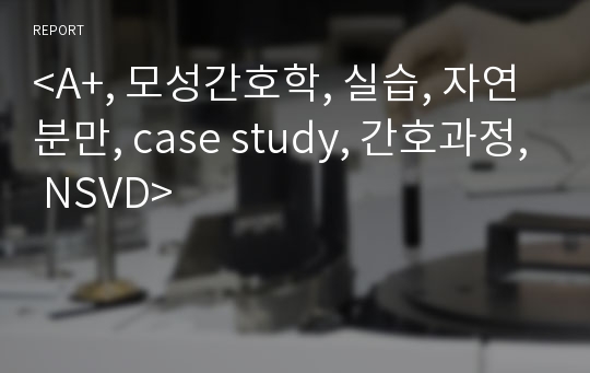 &lt;A+, 모성간호학, 실습, 자연분만, case study, 간호과정, NSVD&gt;