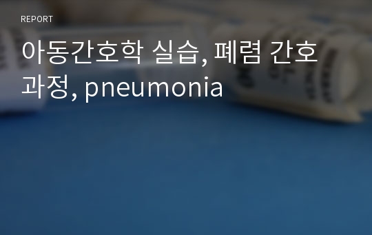 아동간호학 실습, 폐렴 간호과정, pneumonia