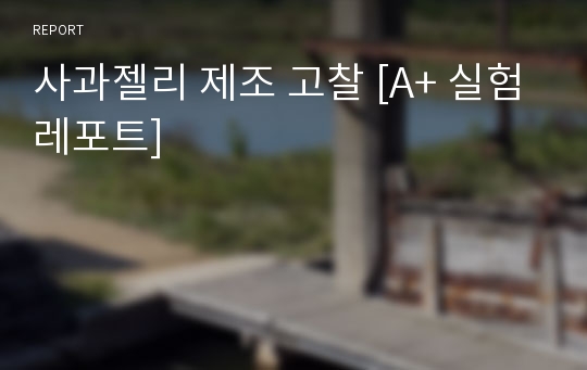 사과젤리 제조 고찰 [A+ 실험레포트]