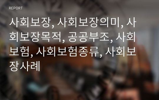 사회보장, 사회보장의미, 사회보장목적, 공공부조, 사회보험, 사회보험종류, 사회보장사례