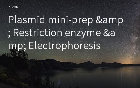 Plasmid mini-prep &amp; Restriction enzyme &amp; Electrophoresis