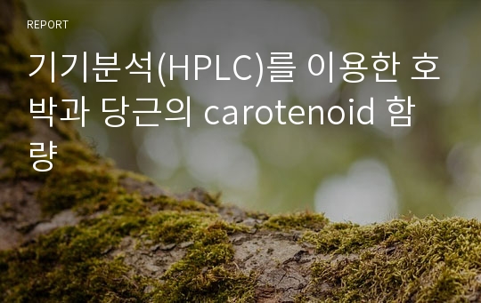 기기분석(HPLC)를 이용한 호박과 당근의 carotenoid 함량