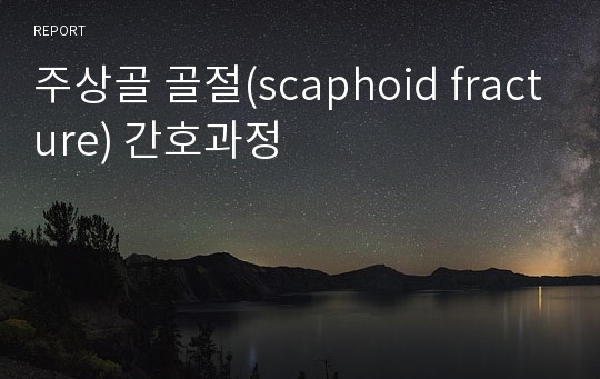 주상골 골절(scaphoid fracture) 간호과정