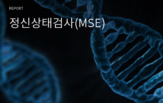 정신상태검사(MSE)