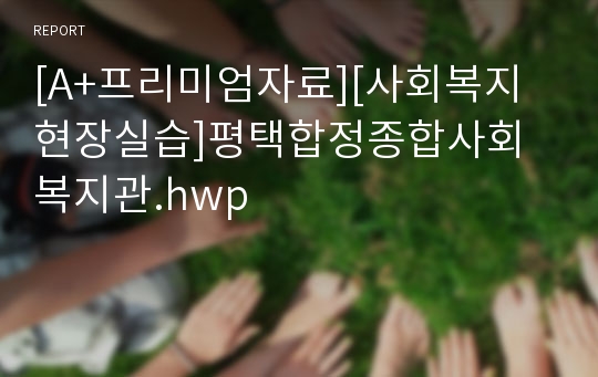 [A+프리미엄자료][사회복지현장실습]평택합정종합사회복지관.hwp