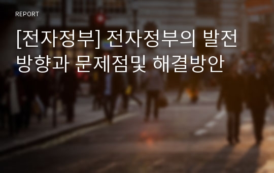 [전자정부] 전자정부의 발전방향과 문제점및 해결방안