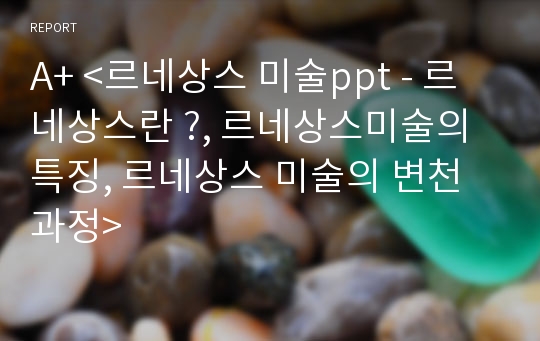 A+ &lt;르네상스 미술ppt - 르네상스란 ?, 르네상스미술의 특징, 르네상스 미술의 변천과정&gt;