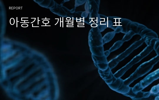 아동간호 개월별 정리 표