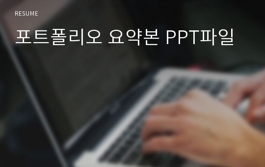 포트폴리오 요약본 PPT파일