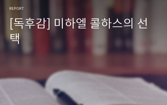 [독후감] 미하엘 콜하스의 선택